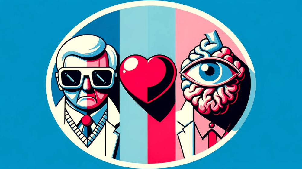 DALL·E 2023-10-22 16.53.58 - Foto retrô dos anos 80 de uma bússola, uma âncora e um coração, representando respectivamente Visão, Missão e Valores. Paleta de cores com azul e rosa